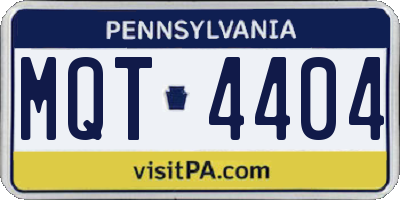 PA license plate MQT4404