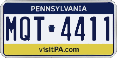PA license plate MQT4411
