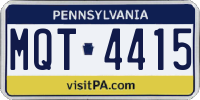 PA license plate MQT4415