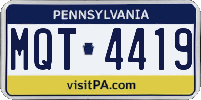 PA license plate MQT4419