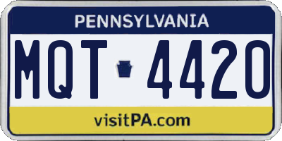PA license plate MQT4420