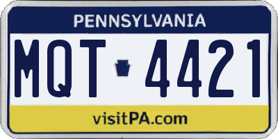 PA license plate MQT4421