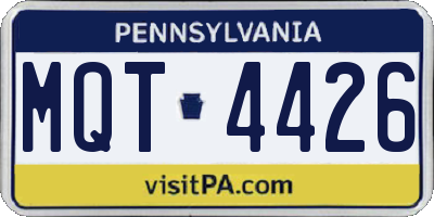 PA license plate MQT4426