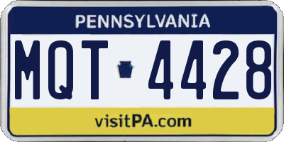 PA license plate MQT4428