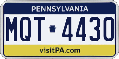 PA license plate MQT4430