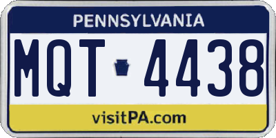PA license plate MQT4438