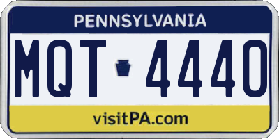 PA license plate MQT4440
