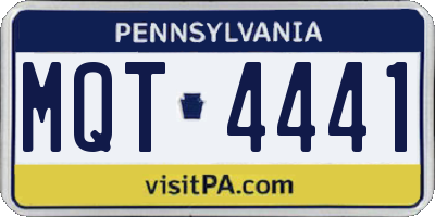 PA license plate MQT4441