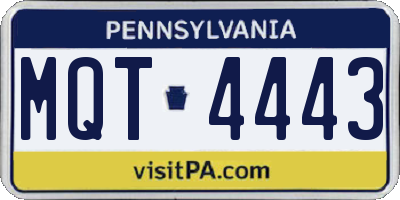 PA license plate MQT4443