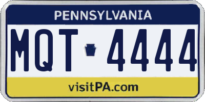 PA license plate MQT4444