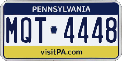 PA license plate MQT4448