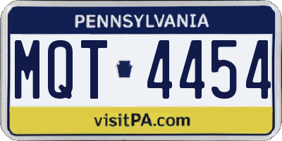 PA license plate MQT4454