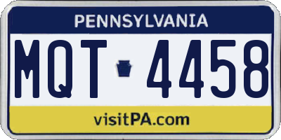 PA license plate MQT4458