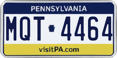 PA license plate MQT4464