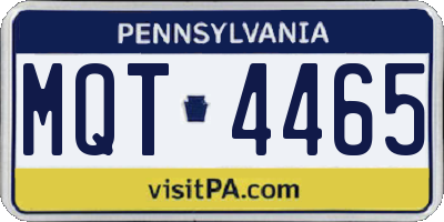 PA license plate MQT4465