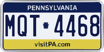 PA license plate MQT4468
