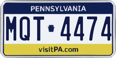 PA license plate MQT4474