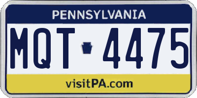 PA license plate MQT4475