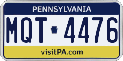 PA license plate MQT4476