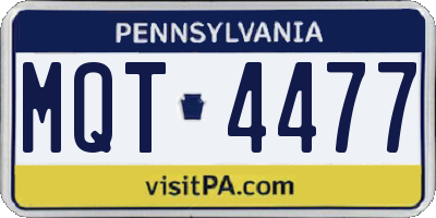 PA license plate MQT4477