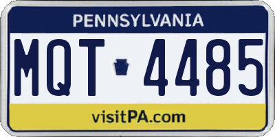 PA license plate MQT4485