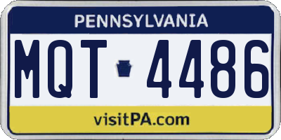 PA license plate MQT4486