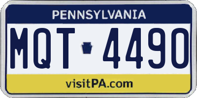 PA license plate MQT4490