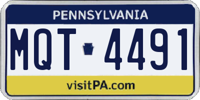 PA license plate MQT4491