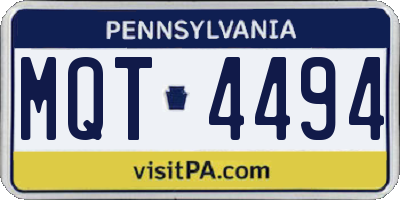 PA license plate MQT4494