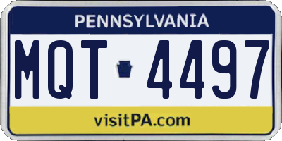 PA license plate MQT4497