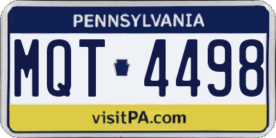 PA license plate MQT4498