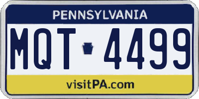 PA license plate MQT4499