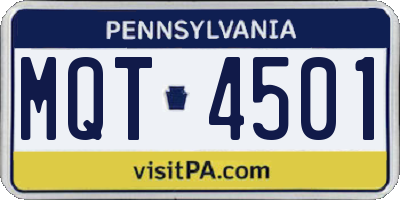 PA license plate MQT4501
