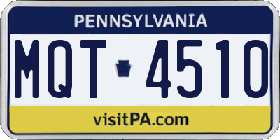 PA license plate MQT4510