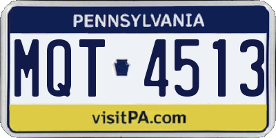 PA license plate MQT4513