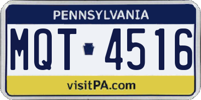 PA license plate MQT4516