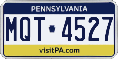PA license plate MQT4527