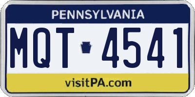 PA license plate MQT4541