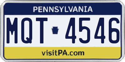 PA license plate MQT4546