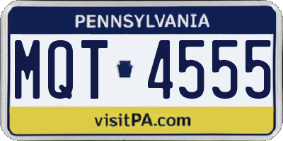 PA license plate MQT4555