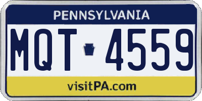 PA license plate MQT4559