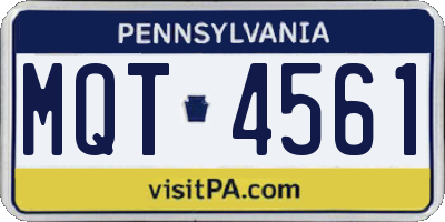 PA license plate MQT4561