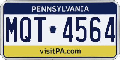 PA license plate MQT4564