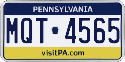 PA license plate MQT4565