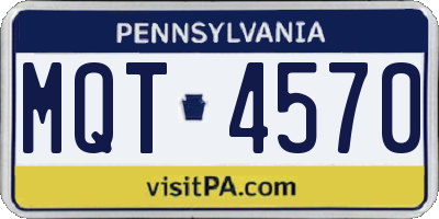 PA license plate MQT4570