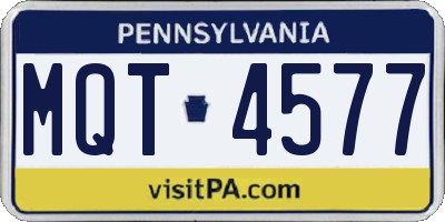 PA license plate MQT4577