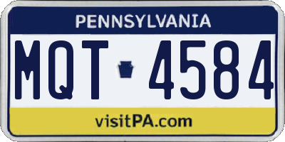 PA license plate MQT4584
