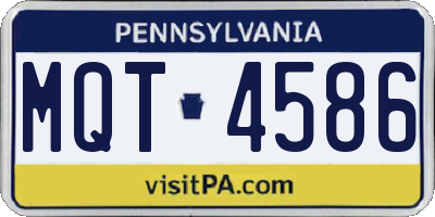 PA license plate MQT4586