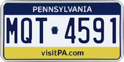 PA license plate MQT4591