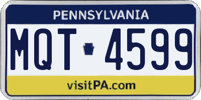PA license plate MQT4599